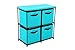 Homebi 4-Drawer Storage Chest Shelf Unit Storage Cabinet Multi-Bin Organizer with Removable Non-woven Fabric Bins in Turquoise,25