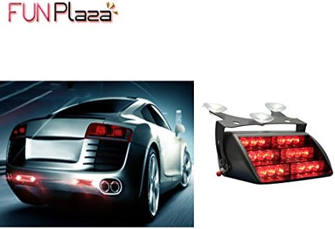 Funplaza New Vehicle Car Truck 18 LED Emergency Flash Warning Strobe Lamps (Red)