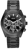 Guess U15055G1 black chronograph dial stainless steel bracelet men watch NEW
