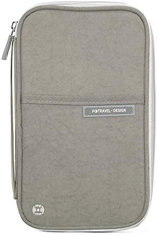 iParn Passport Holder for Man RFID Blocking Travel Passport Holder Wallet Credit Debit Card case for Men & Women Passport Pocket Wallet 8 Slot (Light Grey)