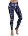 ODODOS Power Flex Printed Yoga Pants Tummy Control Workout Non See-Through Leggings with Pocket,Indigo,Large