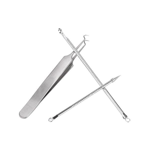 Foolzy Acne Extractor Kit Blackhead Tweezers And Needle Pimple