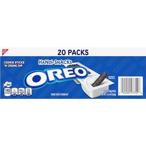 HANDI-SNACKS OREO COOKIE STICKS ‘N CREME DIP SNACK PACKS, 20 SNACK PACKS
