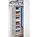 mDesign Fabric Over Rod Hanging Closet Storage Organizers, Includes a Wide 6-Shelf Sweater Organizer, and a Narrow 10-Shelf Shoe Rack - Textured Print - Set of 2 - Gray