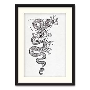 Black Paper Framed Canvas Wall Art for Living Room, Bedroom Black and White Beasts Canvas Prints for Home Decoration Ready to Hanging - 23x31 inches