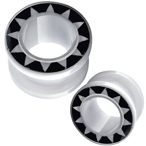 1 Pair of 4g 5mm 4 Gauges Gauge Flesh Tunnels Flesh Tunnel Screw Double Flare Flared Stretching Ear Plugs Gauges Stretcher Expander Body Piercing Jewelry Ear Plug Earlets Expanders Ears Earring Earrings (4g = 5mm)