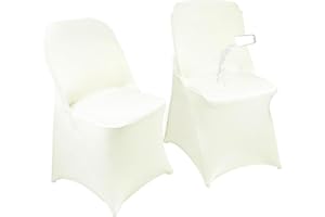 Maiangel 40PCS Stretch Spandex Folding Waterproof Chair Covers,Universal Fitted Chair Cover Protector for Wedding Party Banquet Holidays Celebration Decoration(Ivory)