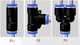 MUXSAM 5pcs 6mm PE6 Pneumatic T-Junction Air Hose 3 Way Quick Connector Fittings view 6