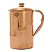 Indian Art Villa Handmade Pure Copper Pitcher Jug 40 OZ with 1 Copper Glass Cup 10 OZ