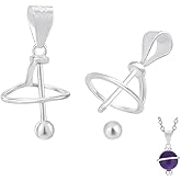 PH PandaHall 2pcs 925 Sterling Silver Pendant Bails Beadable Planet Connector Clasp Charms Inner Diameter 8.6mm Bail Clip Clasp Pendant Accessory for Necklace DIY Jewelry Craft Making, 15x10mm