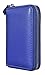 Yeeasy 25 Card Slots Credit Card Wallet Holder Bifold Wallet Genuine Leather (Blue)