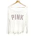 Victoria's Secret Pink Brand Very Soft Sleepshirt Sleep Tee (Medium, Cream)