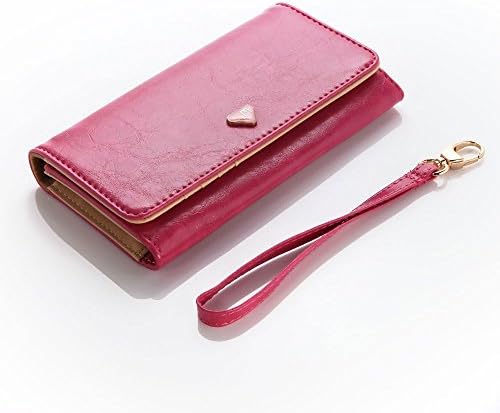 Cooper Cases(TM) Flirt Universal LG L20, L30, L35, L40 (D160)/Dual (D170) Smartphone Wallet Case in Hot Pink (Wrist Strap, Credit Card/ID Slots, Slip Pocket &amp; Zipper Coin Purse)