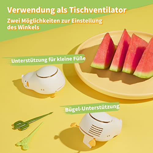 Tihokile Mini Ventilator,Handventilator mit 3 Geschwindigkeiten, USB Ventilator mit Verstellbarem Winkel, Tragbarer Nackenventilator Perfekt für Frauen Haus Büro Reisen Wandern Camping Geschenke