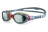 Zoggs 315648-801 Predator Flex S/M - Mirrored Swim Goggles (Silver-Red/Smoke)