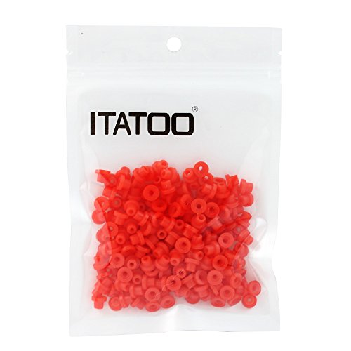 ITATOO 200pcs Soft Tattoo Grommets Rubber Tattoo Nipples for Tattoo Needles N201087 (Red)