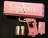 Rapid$Gun Money Gun Toy + 3 X 100 Prop Money + 2 X 9V Batteries | Make it Rain Real Money Dispenser - Supreme Dollar Shooter - Paper Money Spray (Pink)