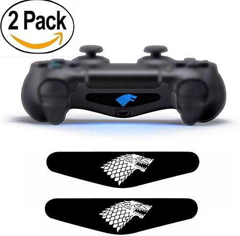 2PC LLC Integral Game Light Bar Vinyl Stickers Decal Led Light Bar Cover for Sony Playstation 4 Dualshock 4 PS4 PS4 Slim PS4 Pro Controller Gamepad Skins Removable (Wolf)