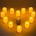 Kohree Set of 12 Flameless Unscented LED Candles, Battery Powered Votive Pillar Candles with Remote Control & Timer-Amber Yellow Flame
