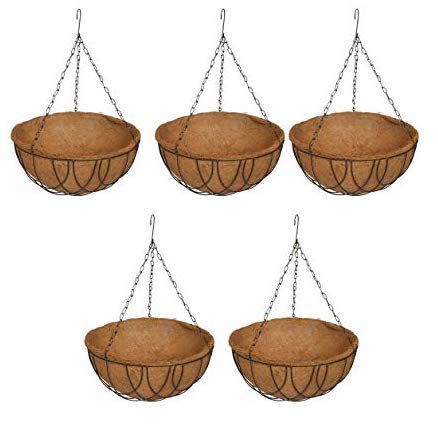 COIR GARDEN Coir Hanging Basket 14 INCH 5 Pieces - Flower POTS Hanger Garden Decoration Indoor Outdoor Water Hanging Baskets Online