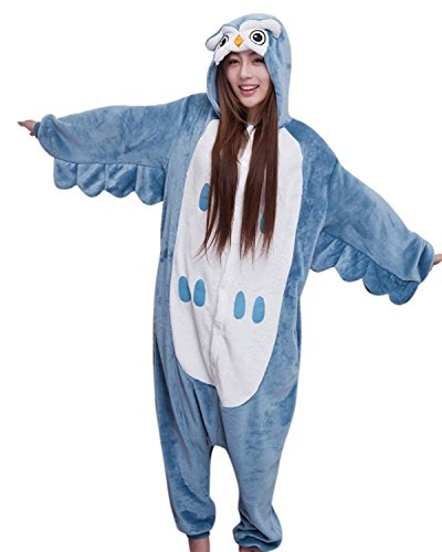 FashionFits Unisex Animal One Piece Pyjamas Owl Jumpsuit Costume Lounge Wear