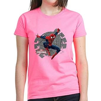 Amazon.com: CafePress Spiderman Web Women's Dark T Shirt