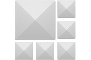 RECTOO 4x4 Vinyl Fence Post Caps, White PVC Decorative Pyramid for Actual 4"x4" Vinyl Posts – Not for Wood Post (6-Pack)