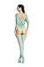 Amoretu Womens Long Sleeves Body Stockings Lingerie Closed Crotch Bodysuit (Blue)