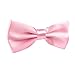 Mens Adjustable Neck Solid Bow Ties Pre Tied Pink