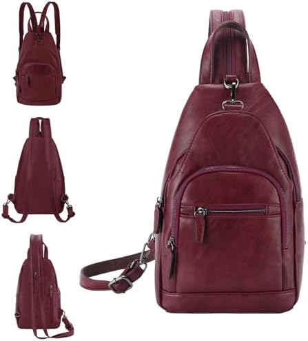 Convertible Small Backpack Purse for Women PU Leather Sling Amazon.com: RAVUO Sling Bag for Women, Faux Leather  main image 4