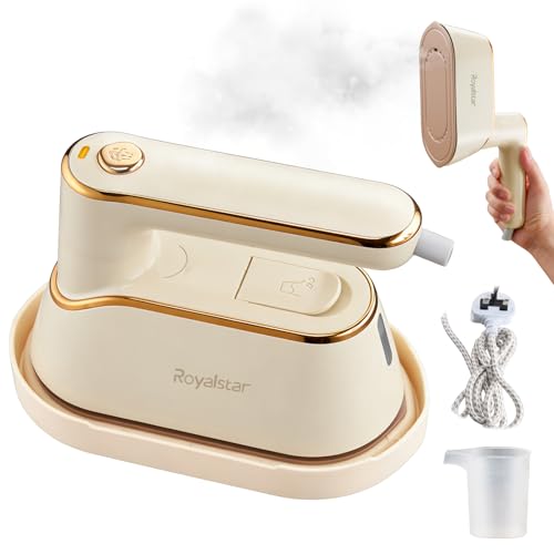 ROYALSTAR Foldable Steam Iron with 1200W 20s Fast Heat-Up,Wet and Dry Ironing Flat Ironing and Hanging Ironing 2 in 1 Light Mini Portable Travel Iron with Durable Braided Cord,for Home and Travel