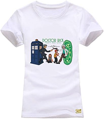 cornflower Doctor Rick Morty and Who Rick & Morty T Shirts Women Cotton Short Sleeve