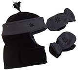 N'Ice Caps Boys Wrap Around Hat and Mitten Set with Embroidery