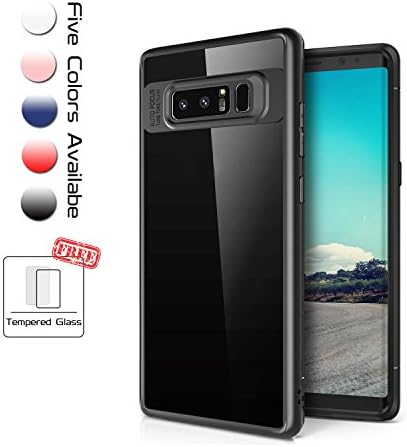 KingLeChange Samsung Galaxy Note 8 Case [with FREE Tempered Glass Screen Protector] Ultra Slim Protective Cover Lightweight Shockproof for Samsung Note 8 (Classic Black)