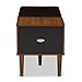BAXTON STUDIO Merrick Mid-Century Retro Modern 1 Drawer and Wood Cushioned Bench Shoe Rack Cabinet Organizer, Dark Brown