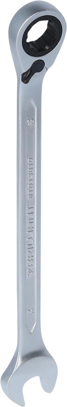 BRILLIANT TOOLS BT013810 Ratchet Ring Spanner 10mm [Powered by KS Tools]