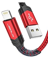 JSAUX - Cable de carga USB para iPhone XS XR   8 8 Plus   7 7 Plus   6   6S Plus   5   5S   iPad (5.9 ft, certificado MFI)