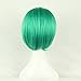 HLS 32cm Heat Resistant Short Hair Green Color Spiral Cosplay Wigs for Women Girls