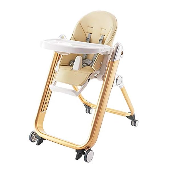 Zzxhv Chaise Haute 3 En 1 Evolutive Reglable Et Pliable Avec 4 Roues Tablette Amovible Plateau