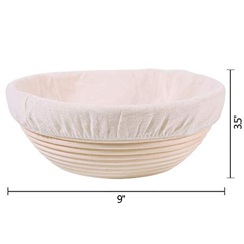 MEJAE Bread Proofing Basket, 9 inch Round Sourdough Baking Handmade