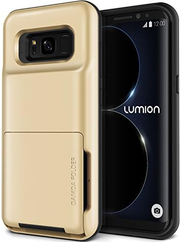 Galaxy S8 Plus Case, [Heavy Duty Drop Protection] Hybrid Card Slot Holder Wallet Cover [Shock Absorption Cover] for Samsung Galaxy S8 Plus by Lumion (D.Folder - Gold Sand)