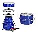 Magma 10 Piece Gourmet Nesting Stainless Steel Cookware Set with Ceramica Non-Stick, Induction Compatible, Oven Safe to 500°F - Suitable for All Stovetops, Removable Handles, Cobalt Blue