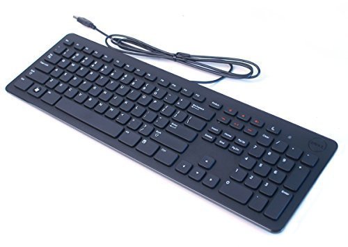 DELL BLACK SLIM WIRED USB MULTIMEDIA KEYBOARD GENUINE ORIGINAL OEM XD31W KB213P