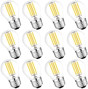 ENGEYA G45 E27 LED Filament Bulb,LED Edison Screw E27 Clear Golf Ball,40W Incandescent Equivalent,ES LED Bulbs Antique Mini Globe Light Bulbs,Warm White 2700K(Non-dimmable,12-Pack)
