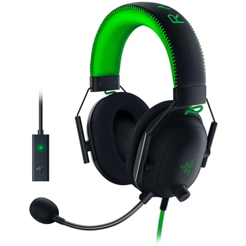 Razer Blackshark V2 - Premium E-Sport-Headset mit USB-Soundkarte (Triforce 50-mm-Treiber, HyperClear Cardiod-Mikrofon, erweiterte Passive Geräuschunte