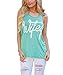 Mansy Women's Letter printed Wifey Tank Top ,Mint Green,Medium
