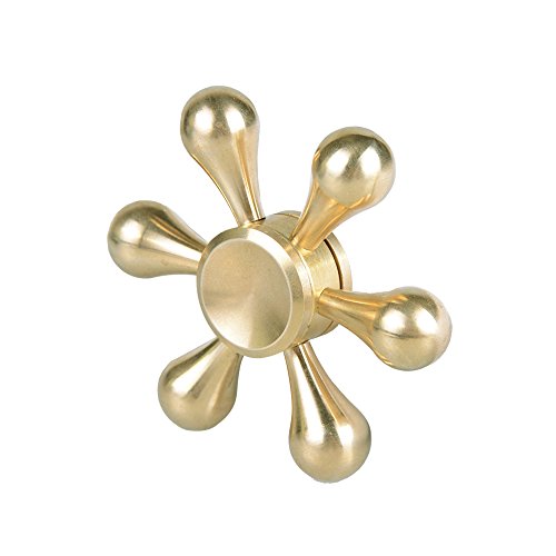 LinkS Snow Flake Shape Tri Fidget Spinner EDC Toy, Pure Copper with Metal Bearing ADHD Focus Anxiety Relief Toys