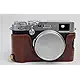 X100F Case, BolinUS Handmade PU Leather Half Camera Case Bag Cover Bottom Opening Version for Fujifilm Fuji X100F With Hand Strap -Black
