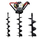 XtremepowerUS V-Type 55CC 2 Stroke Gas Post Hole Digger EPA CARB Auger Machine 3/4" Shaft (Digger + 6" 8" 12" Bits)
