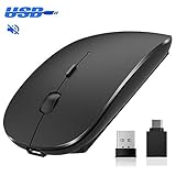 Wireless Mouse, Computer Mouse, Candywe 2.4G Slim Silent Click Noiseless Optical Mouse with USB Receiver & Type-C Adapter, Wireless Mouse for Laptop, Computer, Notebook, Desktop, PC, MacBook